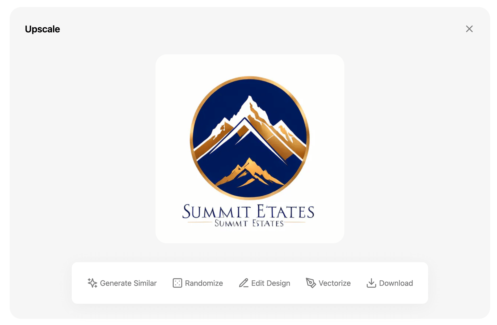 Summit Estate logo for real estate company generated with AI