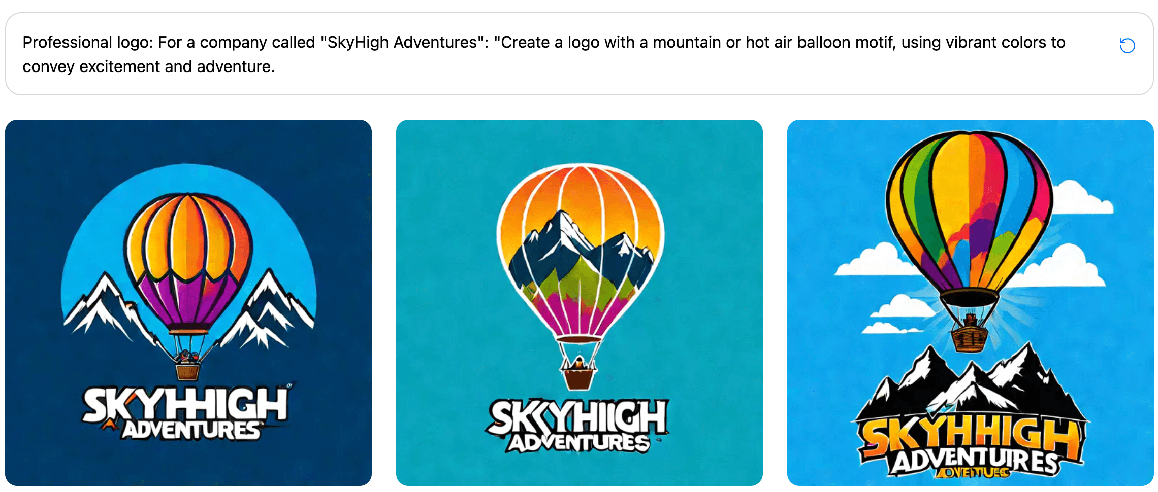 Skyhigh Adventures logos generated with ai