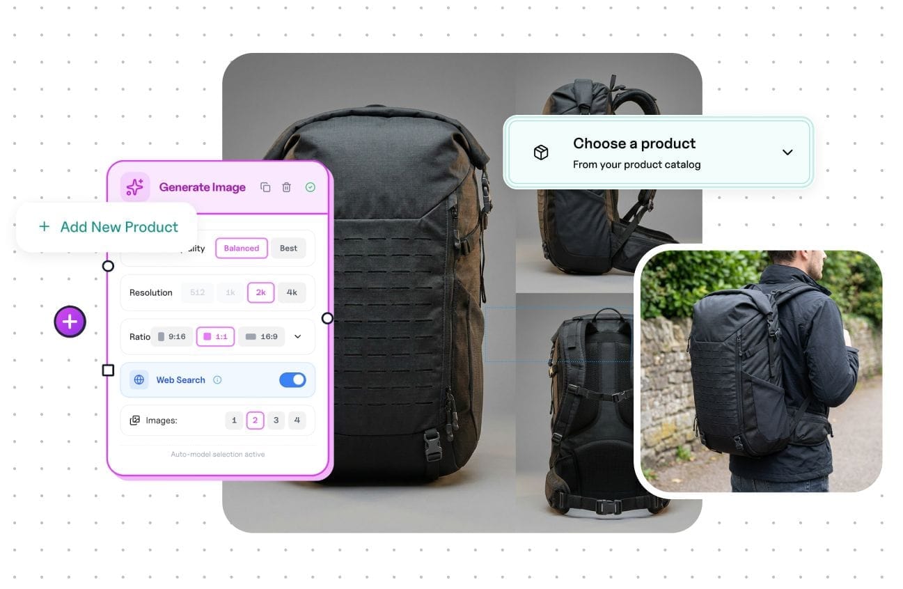 Adding real product images to a catalog for later creative work
