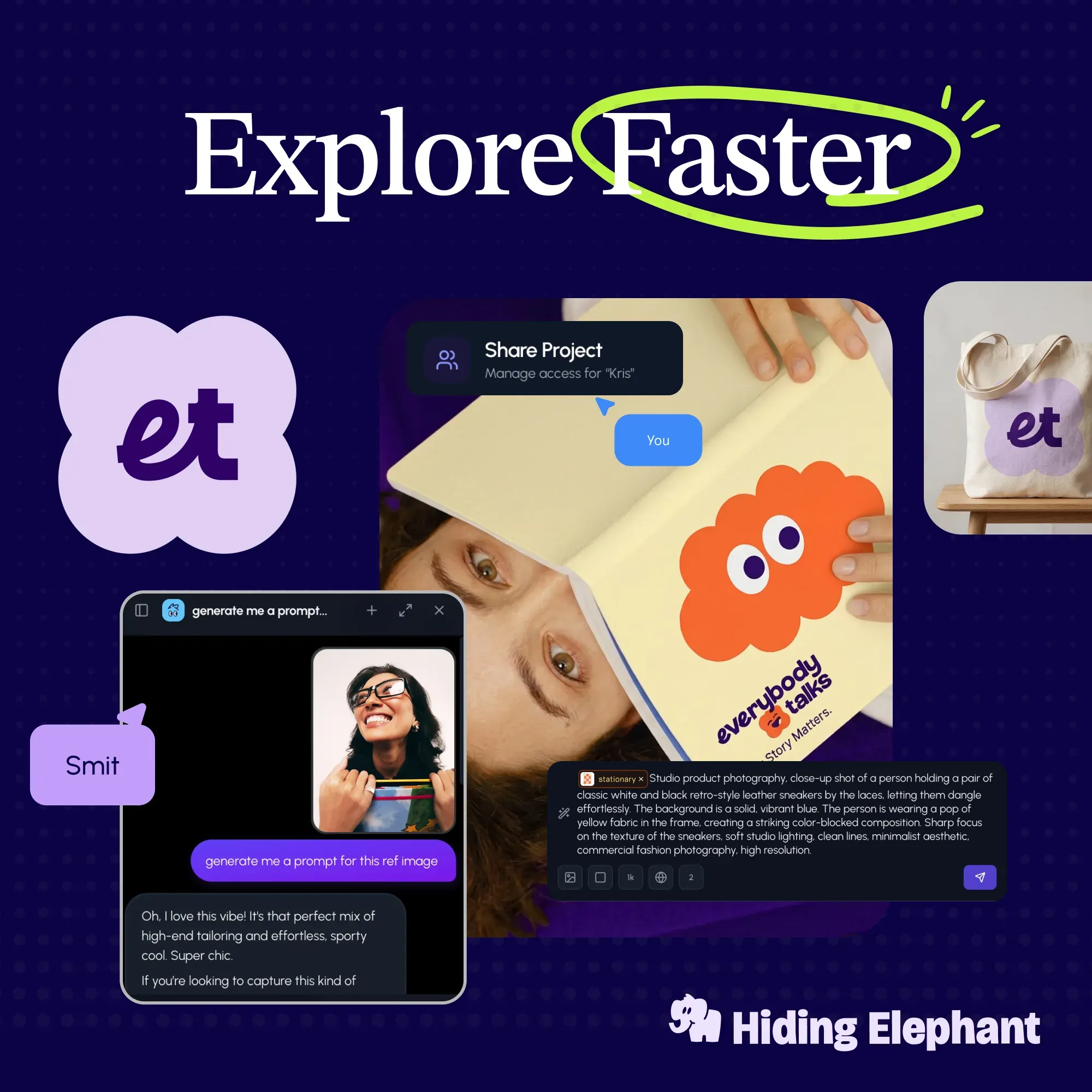 Brainstorming and generating creative variations in Hiding Elephant