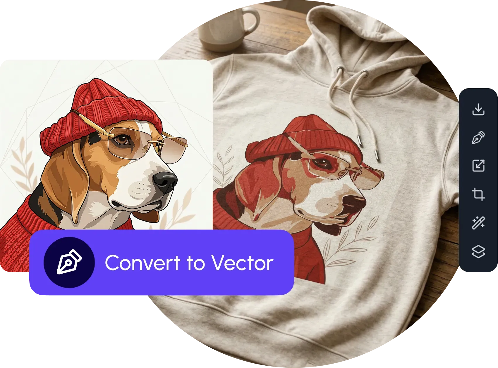 Converting a design to editable vector paths on the canvas