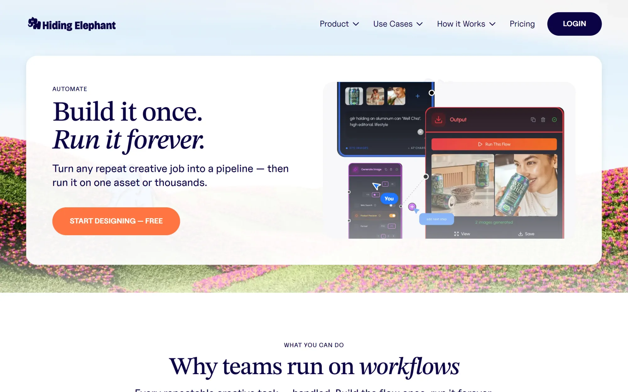 Hiding Elephant workflows page: build it once, run it forever
