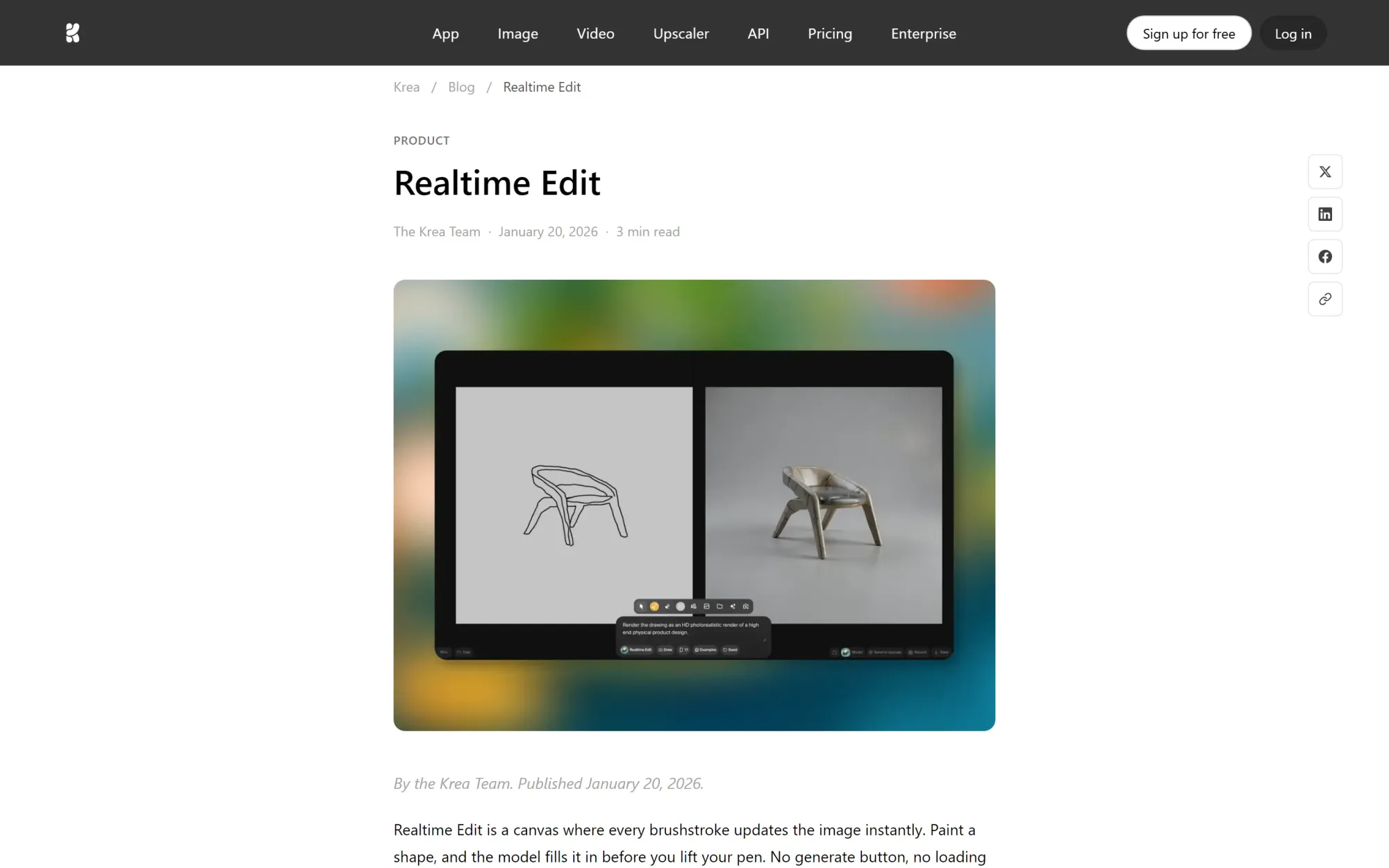 Krea Realtime Edit: draw and see results update live