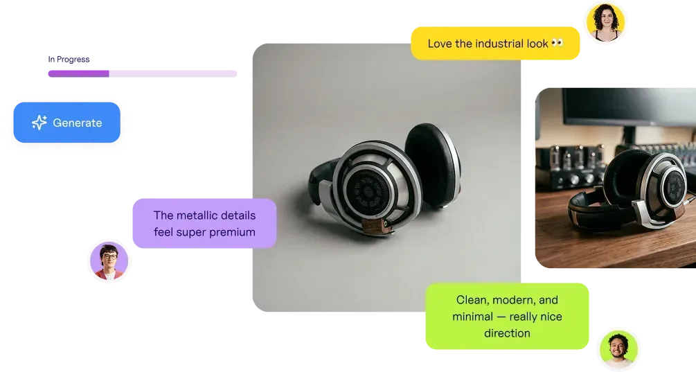 Team comments and feedback during a live collaboration session
