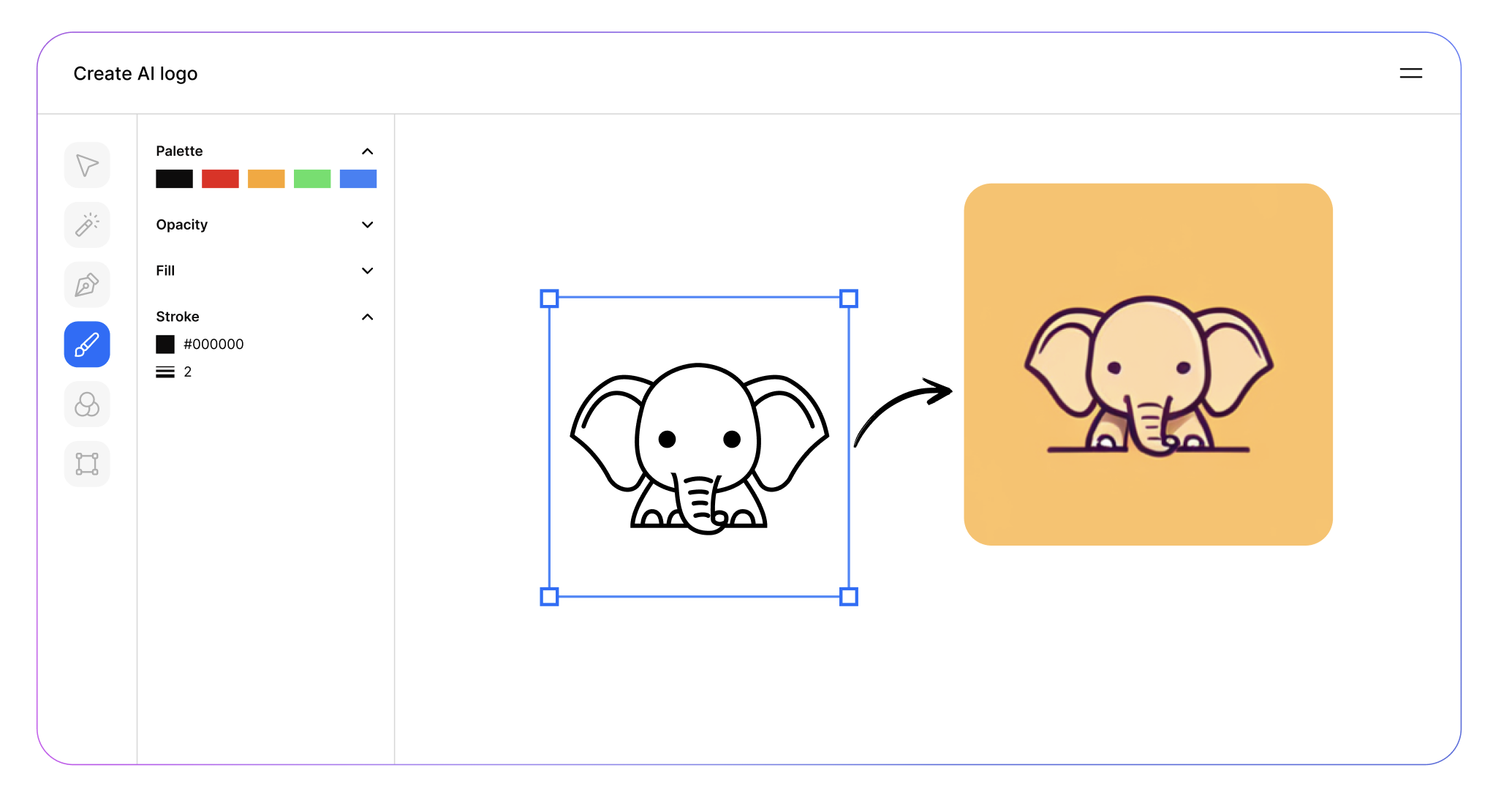 Logo converted to clean scalable vectors in Hiding Elephant
