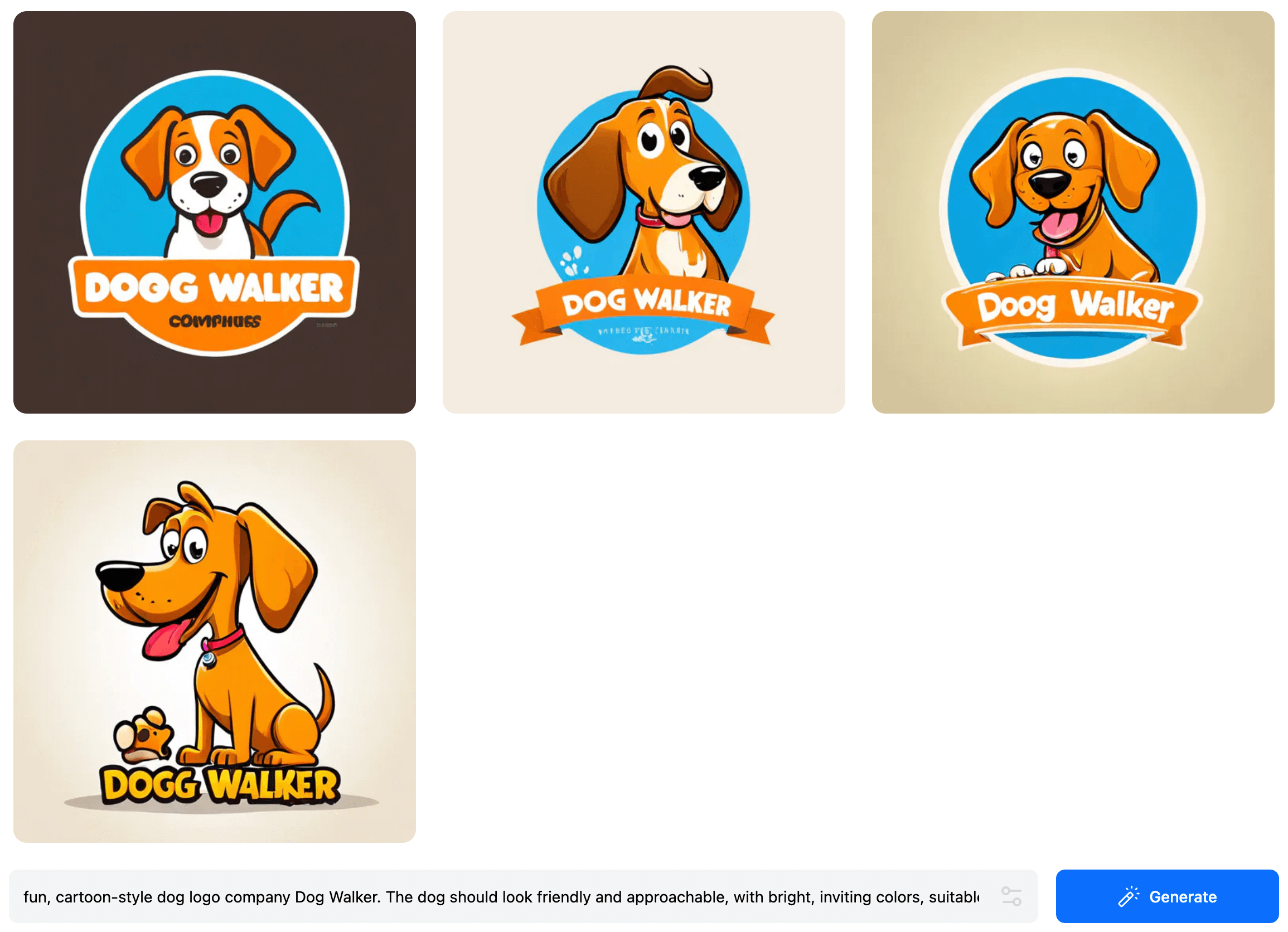 Dog walker logo concept generated with Hiding Elephant AI
