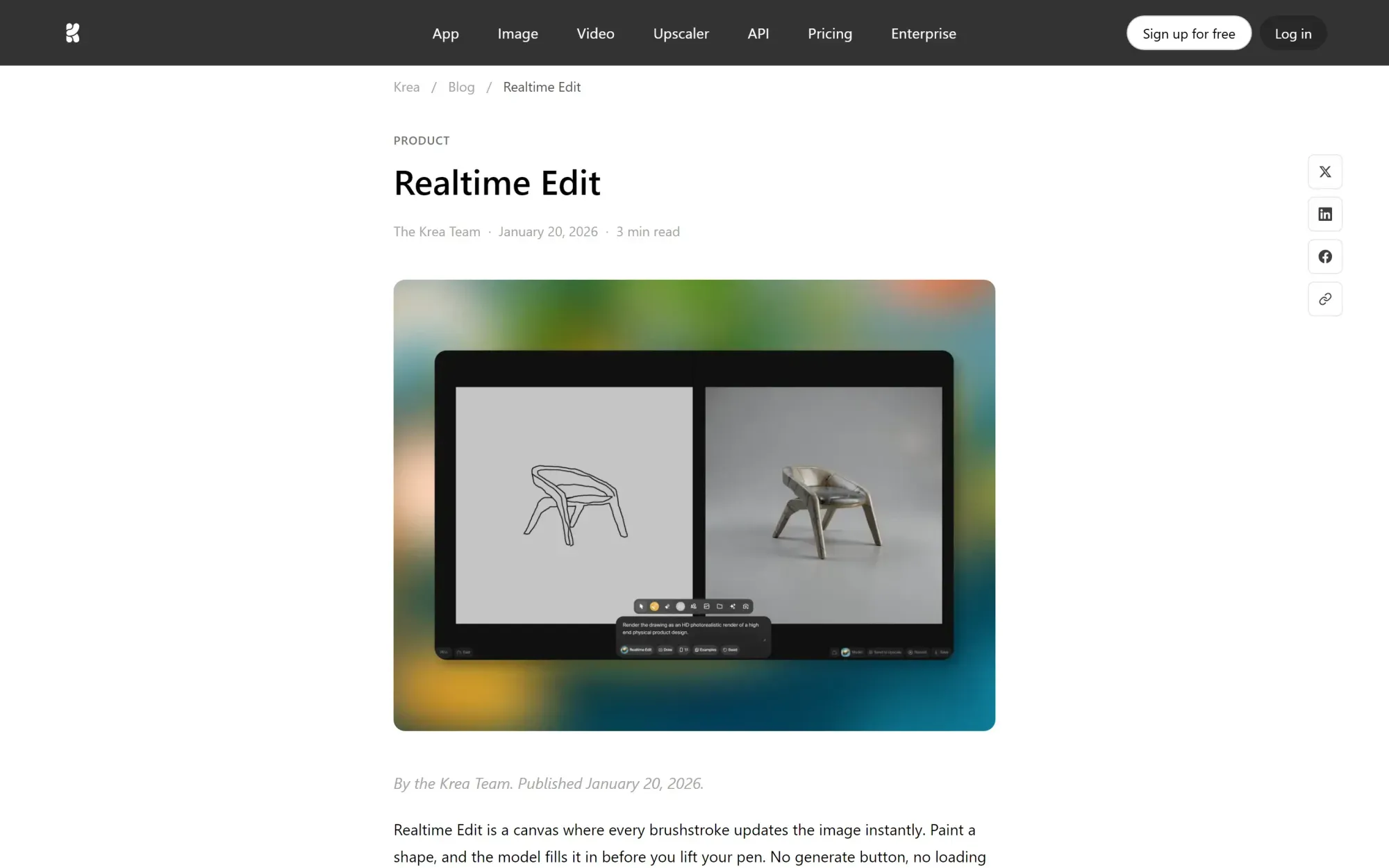 Krea Realtime Edit: draw and see results update live